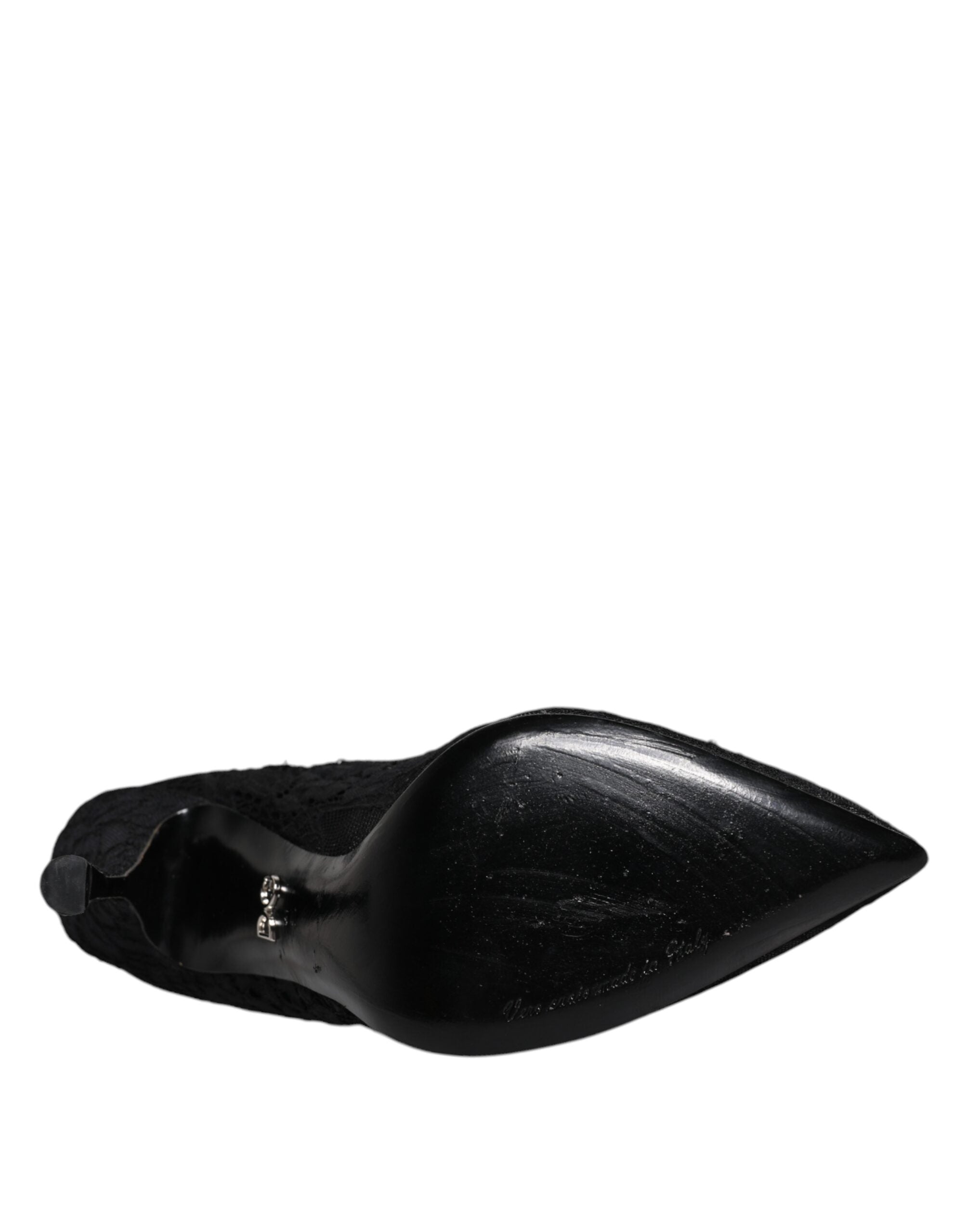 Dolce & Gabbana Black Lace Crystals Mary Jane Pumps Women's Shoes (Pre-Owned)