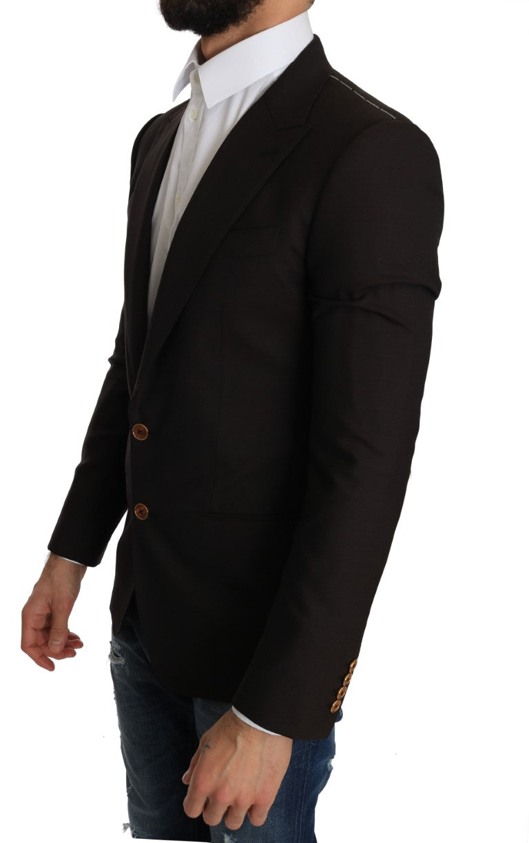 Dolce & Gabbana Brown Wool SICILIA Jacket Coat Men's Blazer