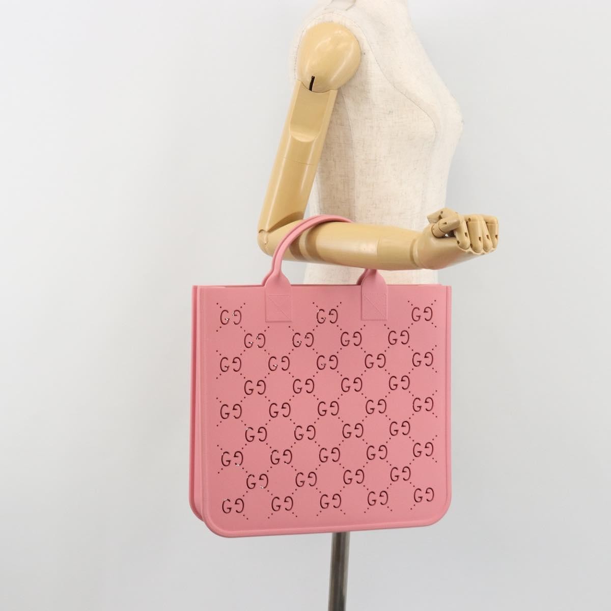 Gucci Children's Printed Gg Coated Canvas Pink Rubber Tote Bag Bag (Pre-Owned)
