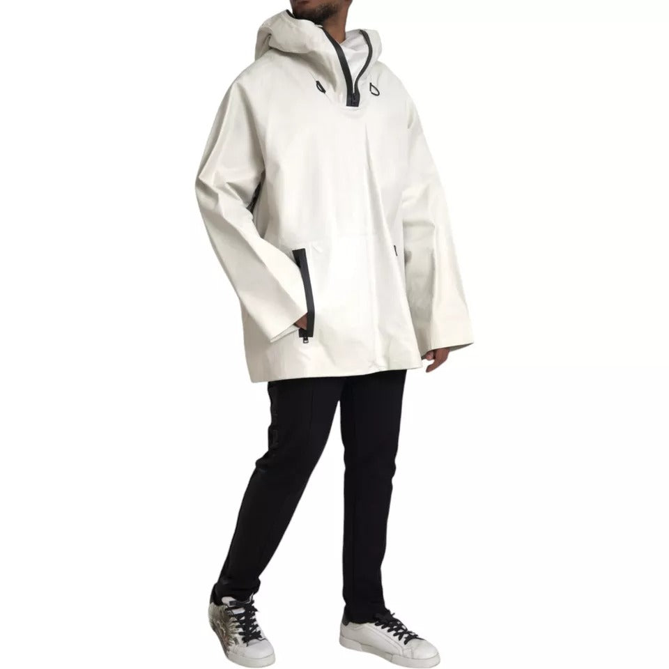 Bottega Veneta White Leather Men Waterproof Jacket Men's Blouson