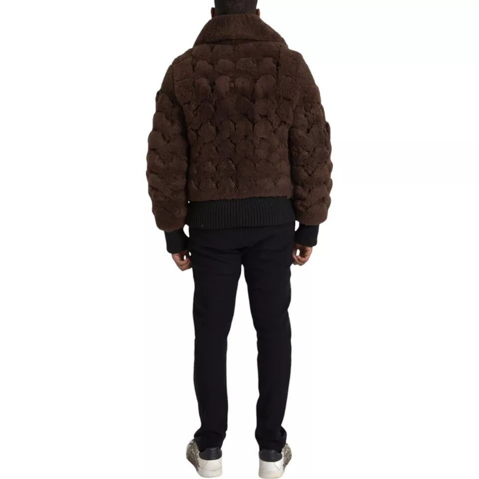 Bottega Veneta Brown Fur Lamb Shearling Coat Men's Jacket