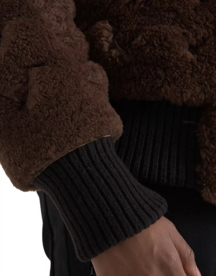 Bottega Veneta Brown Fur Lamb Shearling Coat Men's Jacket