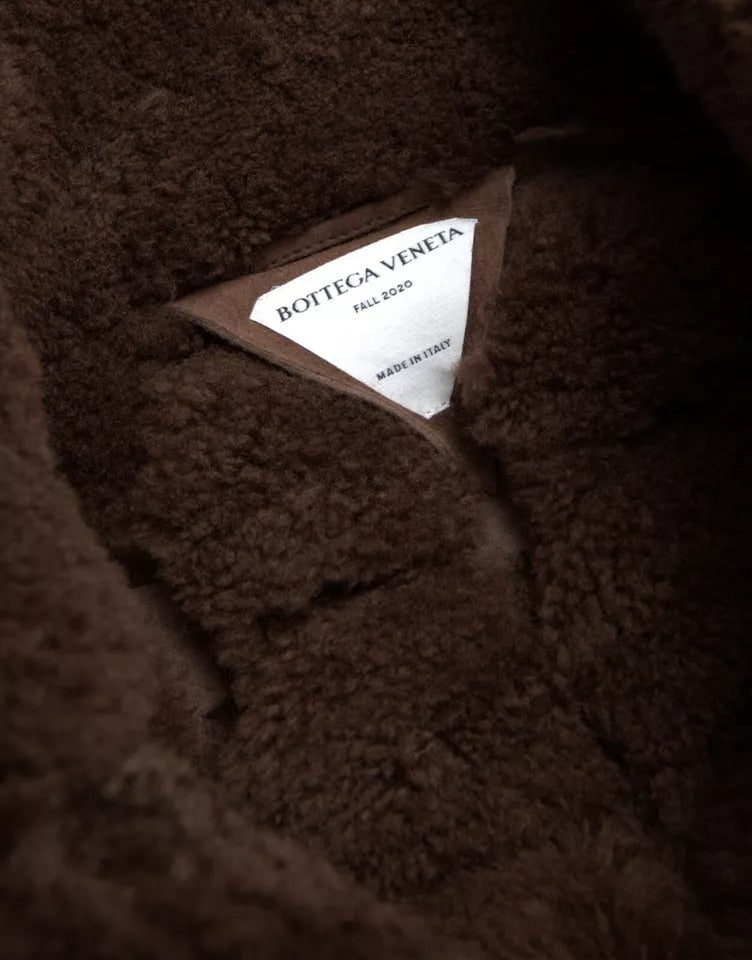 Bottega Veneta Brown Fur Lamb Shearling Coat Men's Jacket