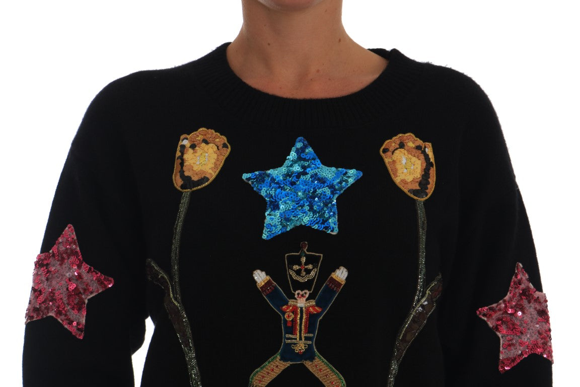 Dolce & Gabbana Fairy Tale Crystal Black Cashmere Women's Sweater