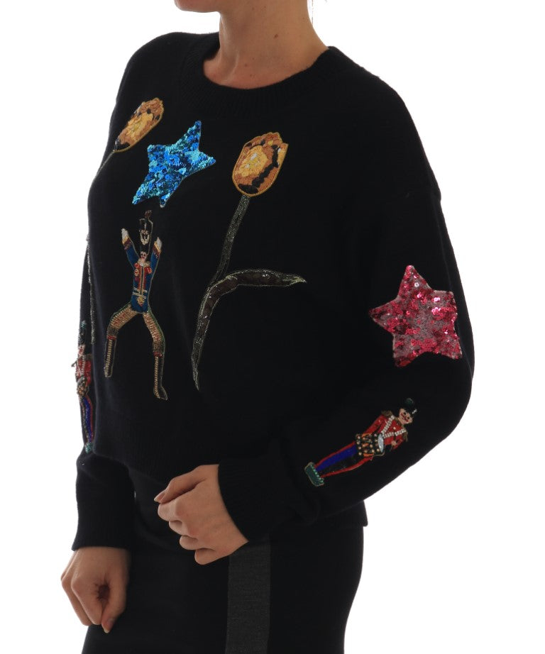 Dolce & Gabbana Fairy Tale Crystal Black Cashmere Women's Sweater