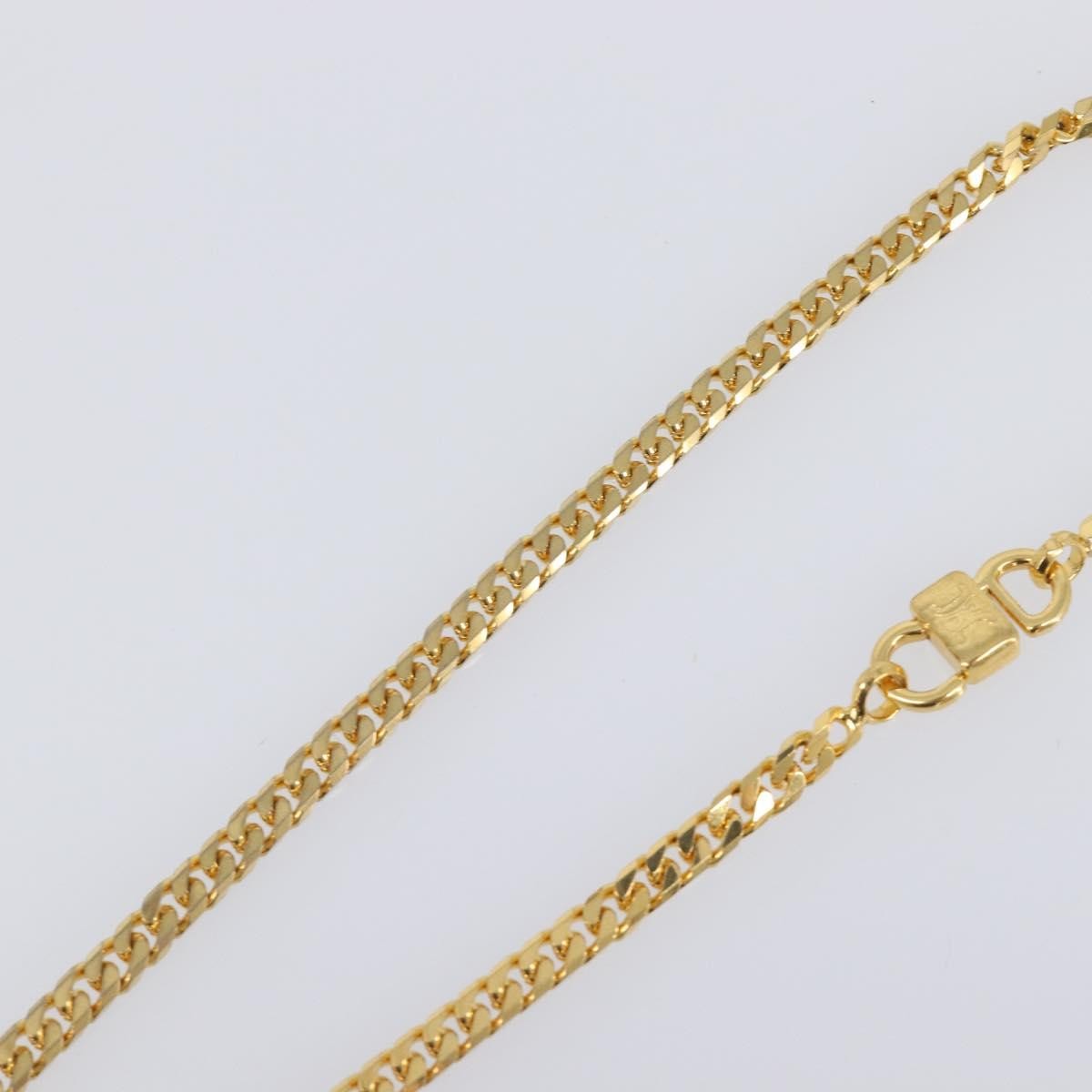 Celine Vintage Logo Circle Pendant Metal Gold Metal Necklace Jewelry (Pre-Owned)