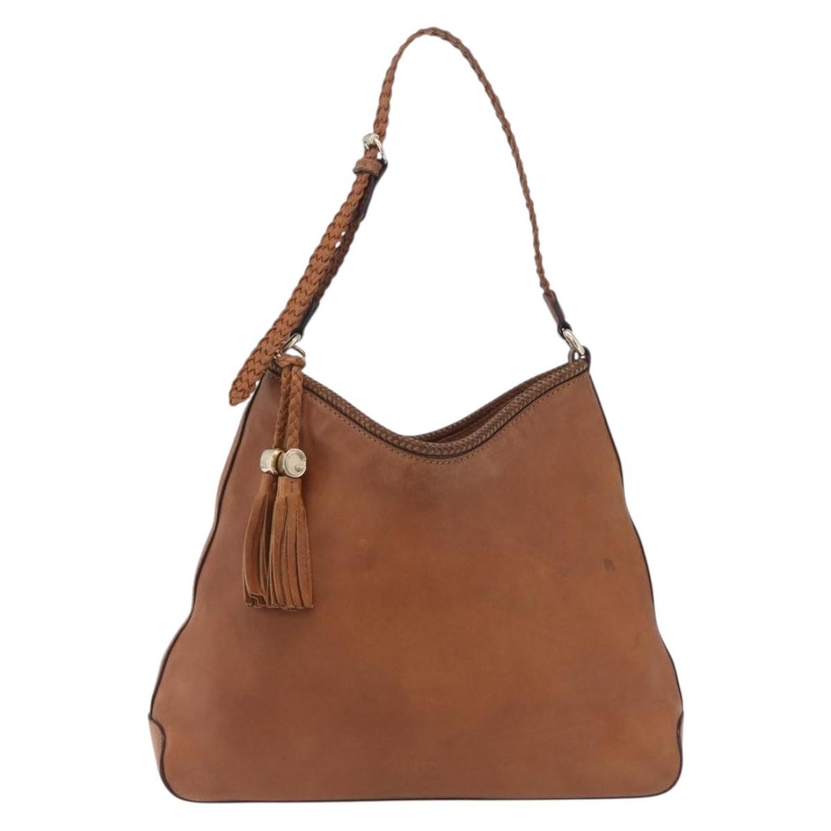 Gucci Marrakech Hobo Leather Brown Leather Shoulder Bag Bag (Pre-Owned)