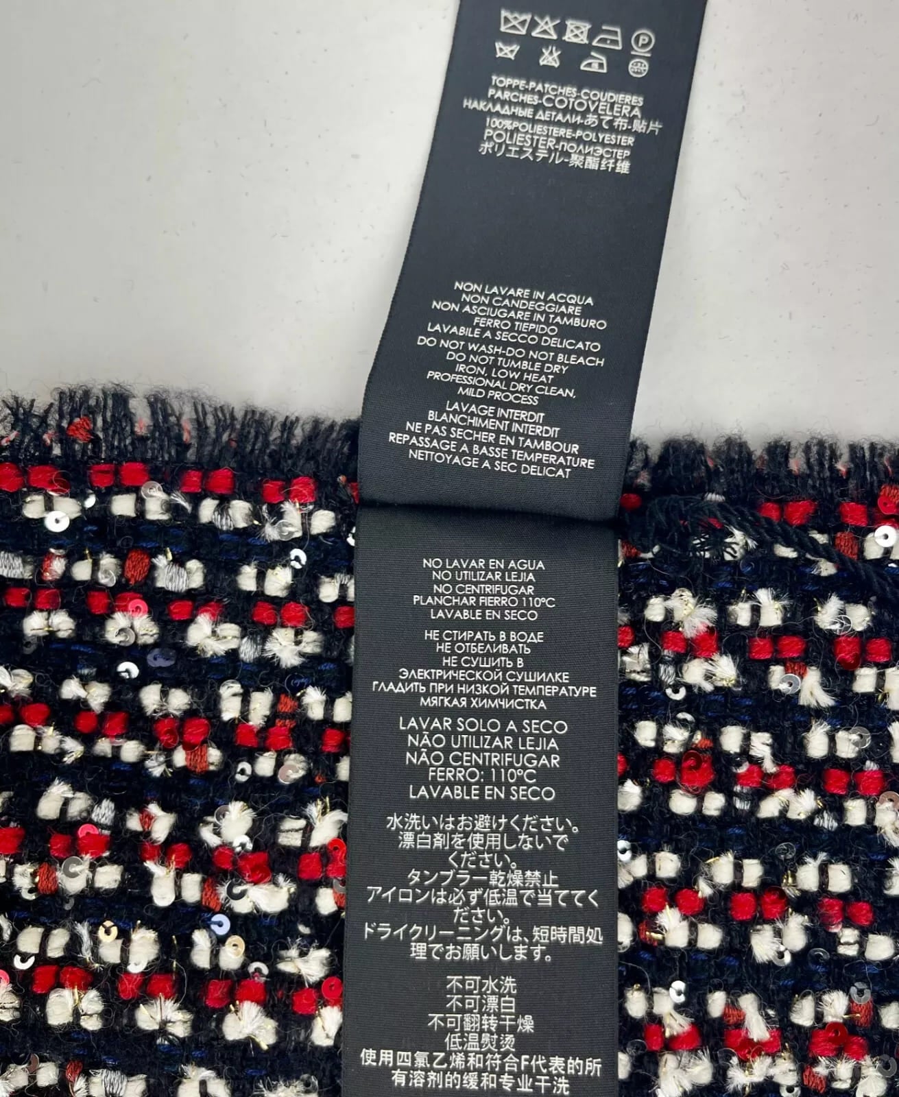 New Gucci SF Giant Blue Red Ivory Wool Blend Long Scarf