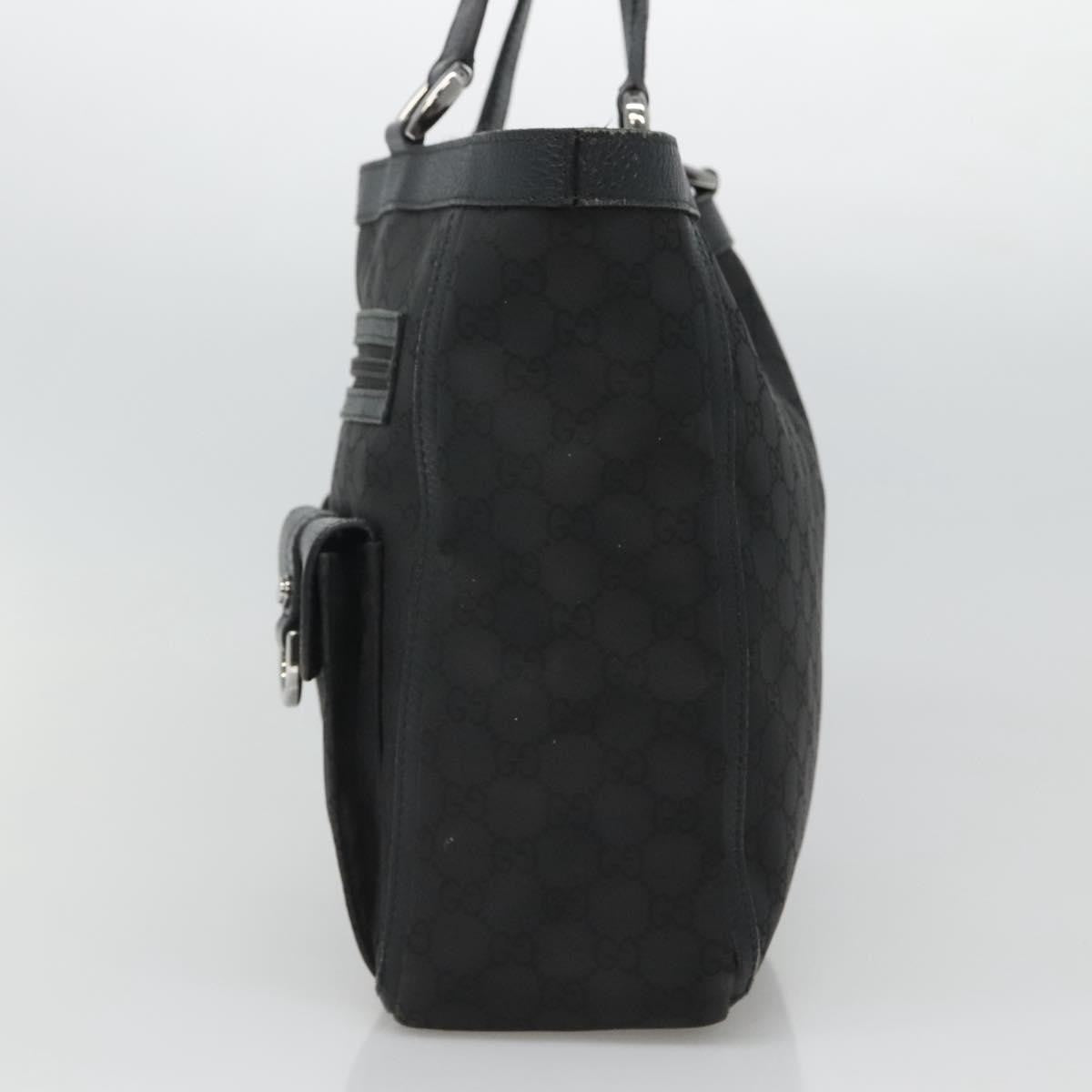Gucci Abbey Pocket Tote Gg Canvas And Leather Black Canvas Tote Bag Bag (Pre-Owned)
