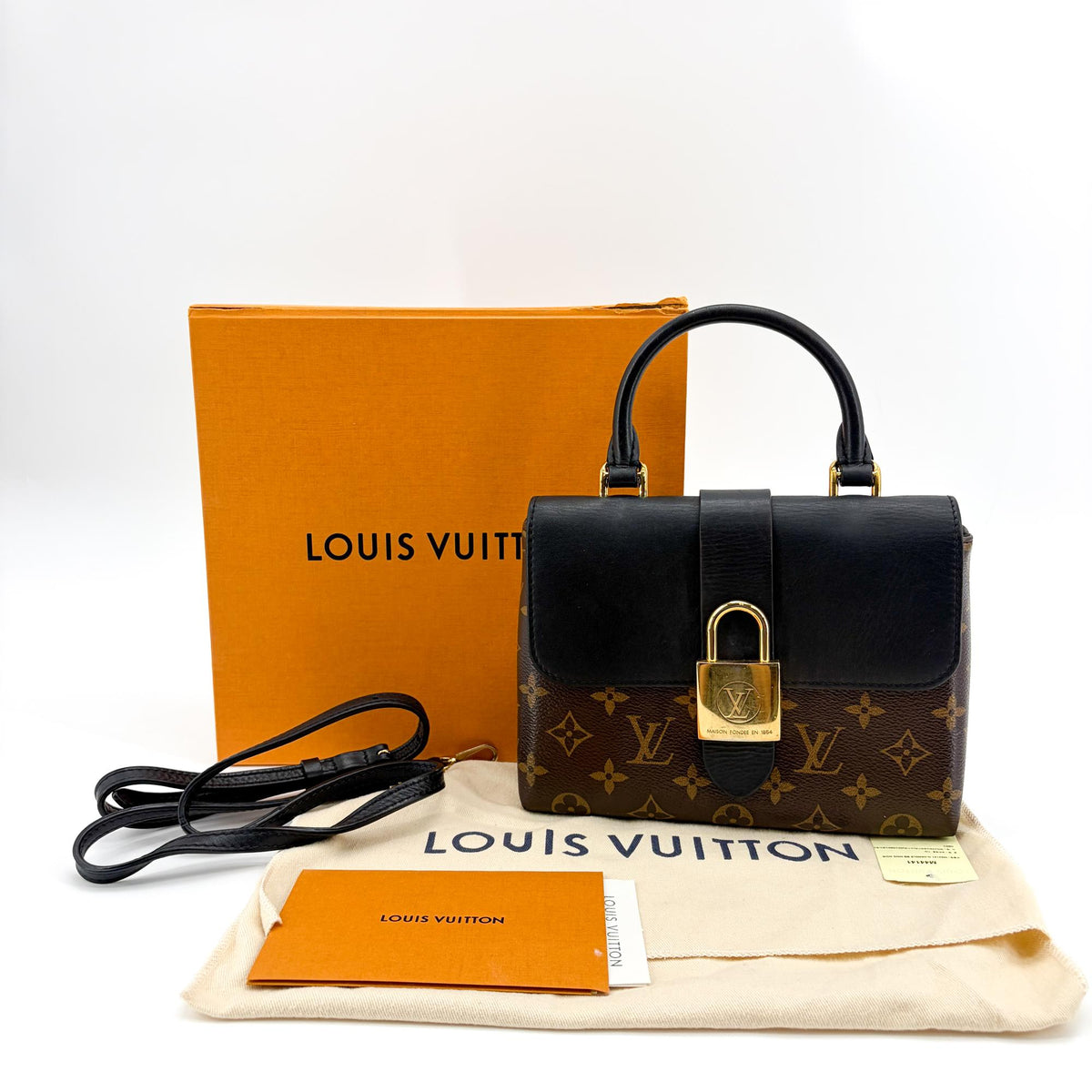 Louis Vuitton Locky Monogram Canvas With Leather Black Canvas Handbag (Pre-Owned)