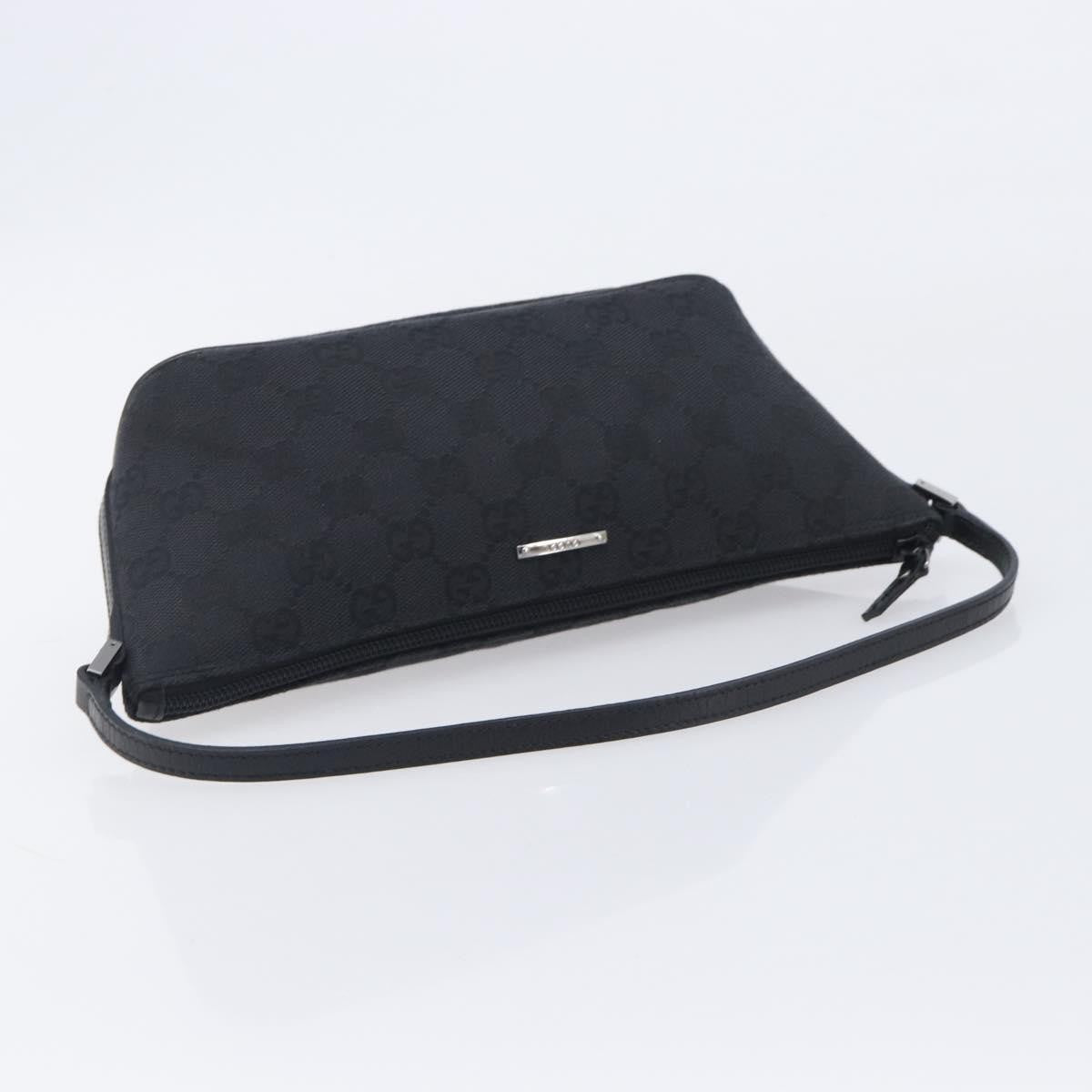Gucci Boat Pochette Gg Canvas And Leather Black Canvas Clutche & Pouche Bag (Pre-Owned)
