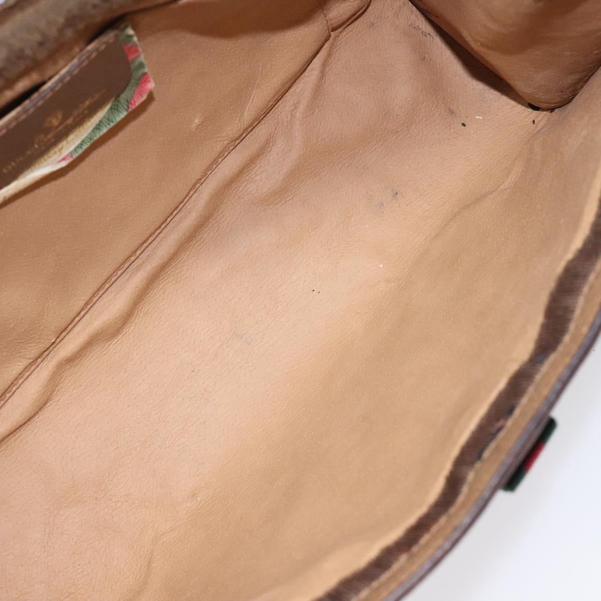 Gucci Sherry Line Canvas Beige Canvas Clutche & Pouche Bag (Pre-Owned)