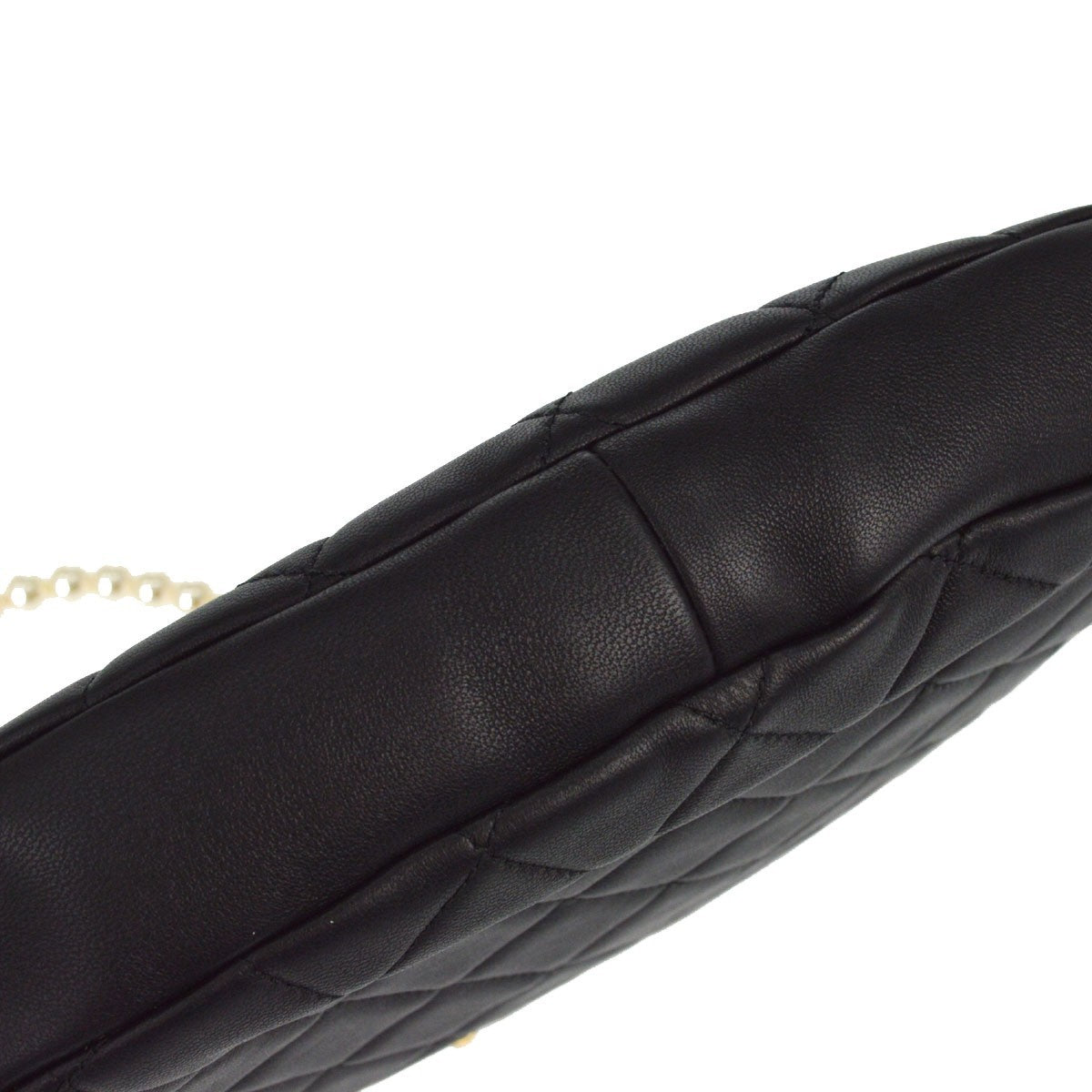 Chanel All About Chains Waist Quilted Lambskin Black Leather Handbag (Pre-Owned)