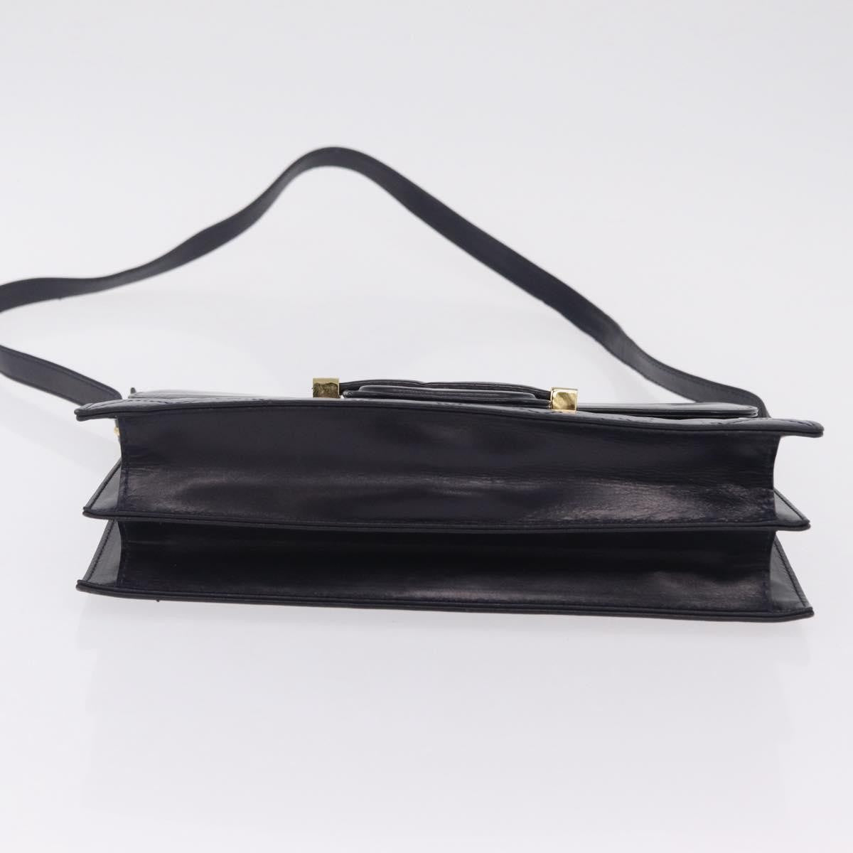 Saint Laurent Vintage Shoulder Bag Leather Navy Leather Shoulder Bag Bag (Pre-Owned)
