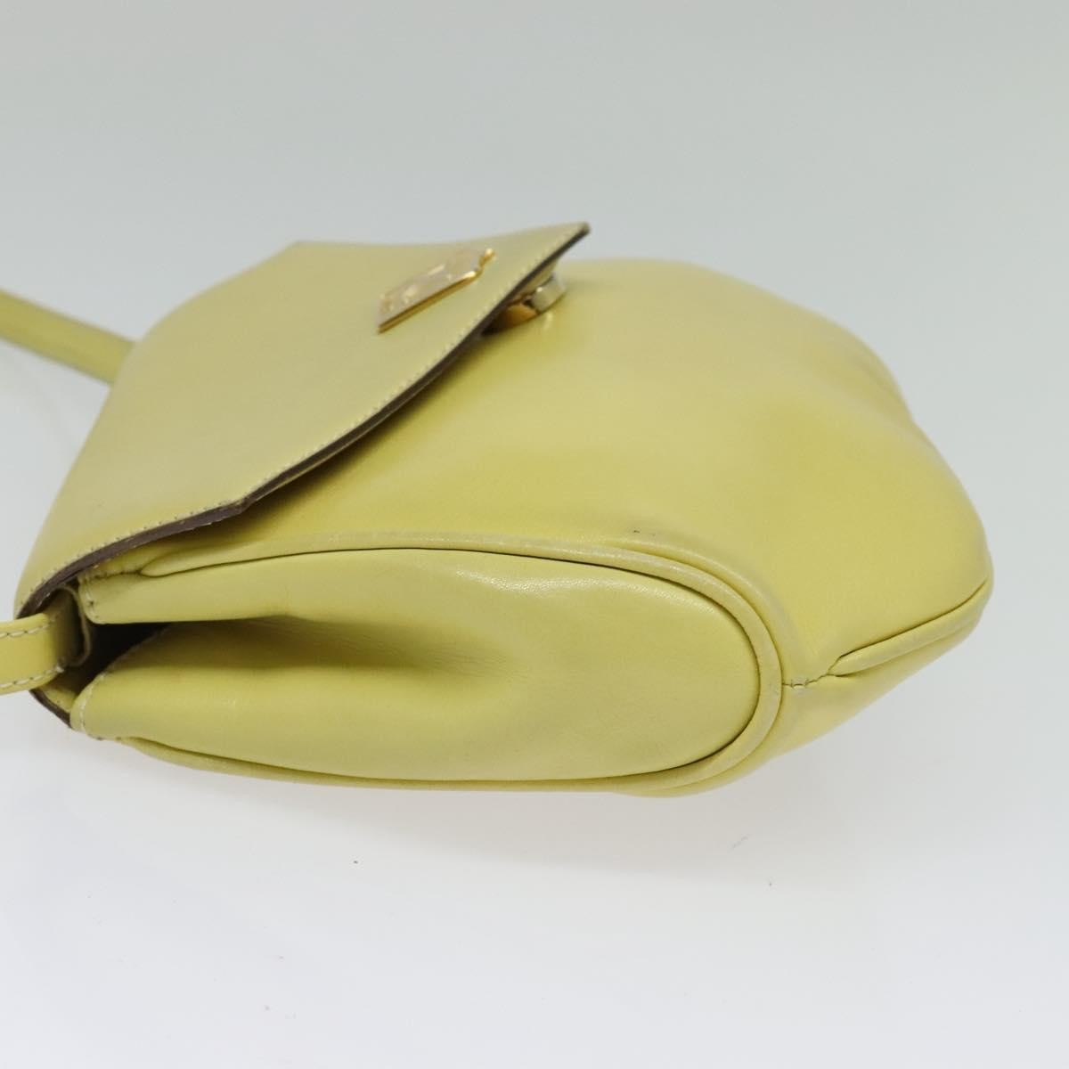 Celine Vintage Leather Yellow Leather Shoulder Bag Bag (Pre-Owned)