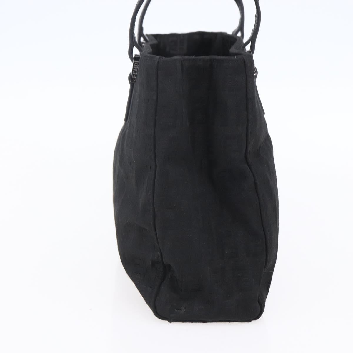 Fendi Vintage Shopping Zucchino Canvas Black Canvas Tote Bag Bag (Pre-Owned)