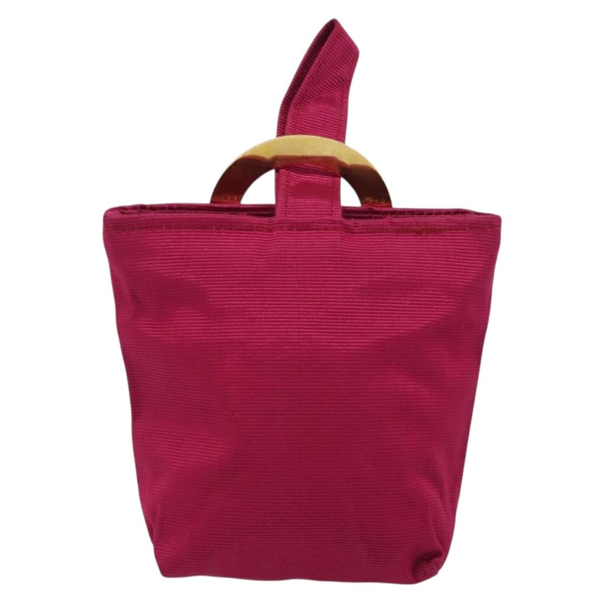 Celine Circle Logo Pouch Nylon Pink Nylon Clutche & Pouche Bag (Pre-Owned)