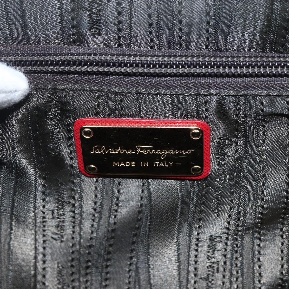 Salvatore Ferragamo Gancini Leather Red Leather Handbag (Pre-Owned)