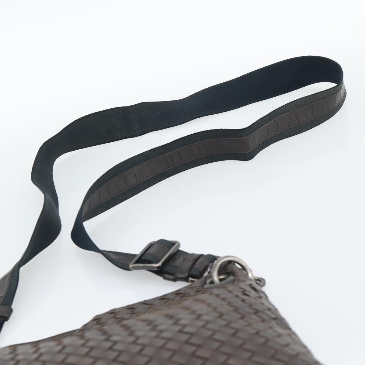Bottega Veneta Flat Messenger Intrecciato Nappa Brown Leather Crossbody Bag Bag (Pre-Owned)