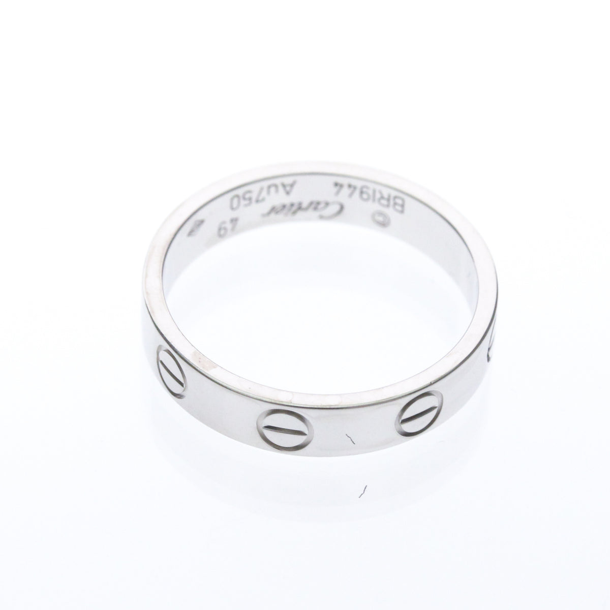 Cartier Love Band 18K White Gold Silver White_Gold Ring Jewelry (Pre-Owned)