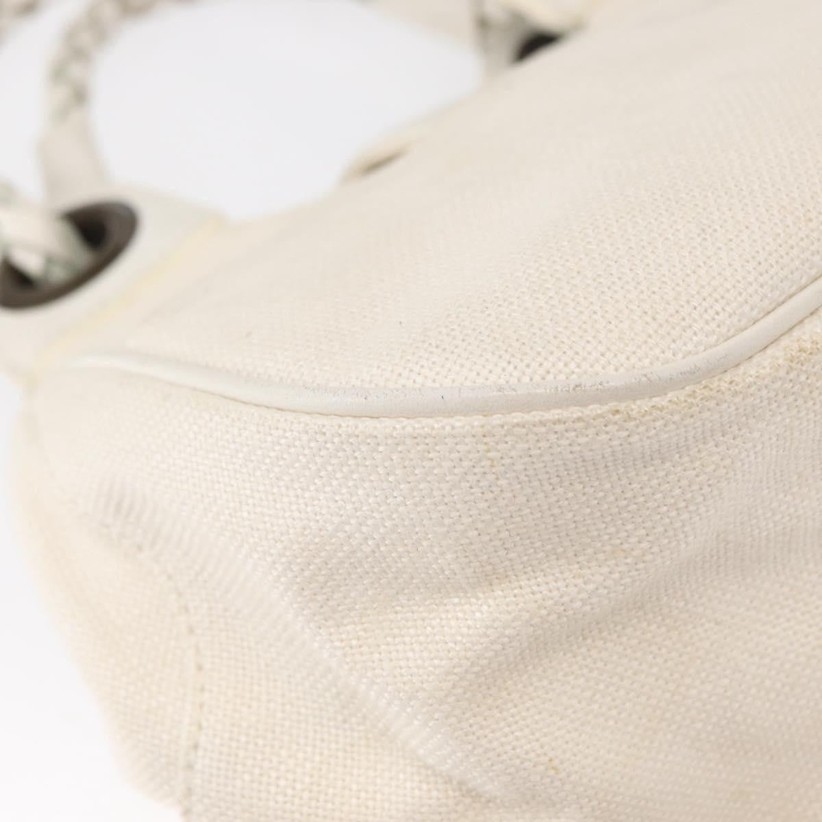 Chloe Vintage Leather White Canvas Handbag (Pre-Owned)