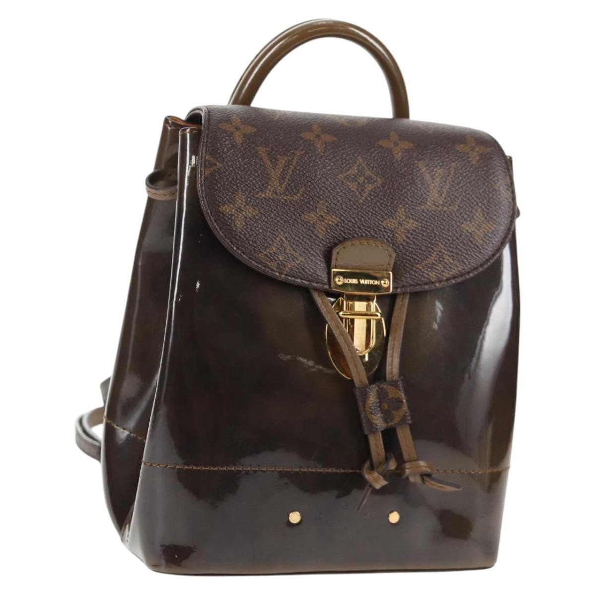 Louis Vuitton Hot Springs Vernis With Monogram Canvas Brown Canvas Backpack Bag (Pre-Owned)