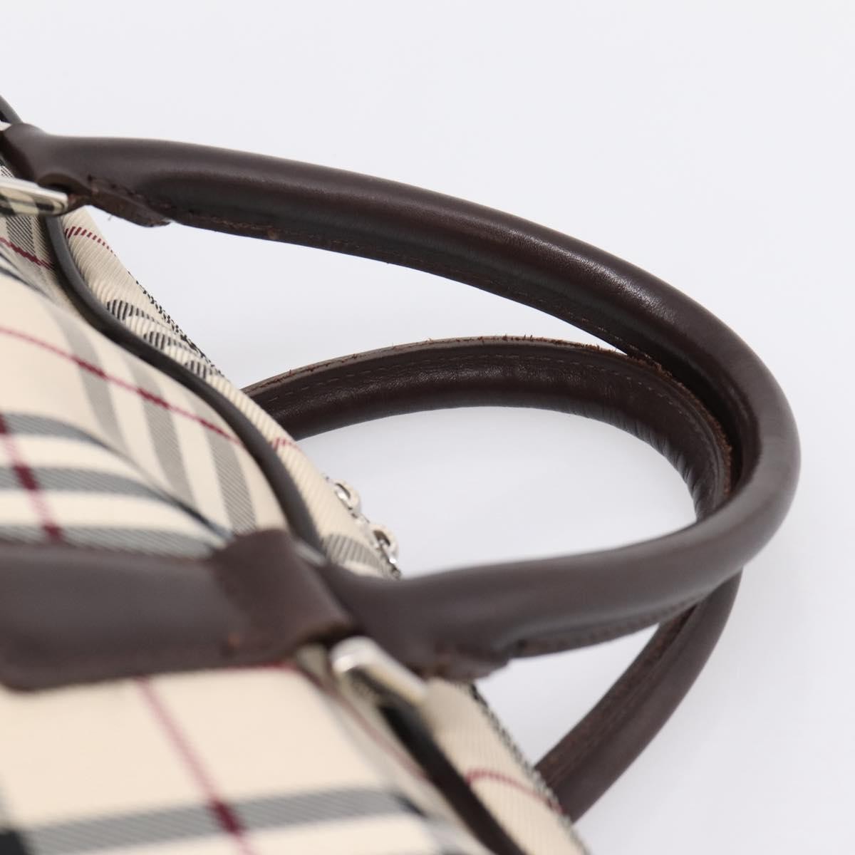 Burberry Boston Nova Check Canvas Beige Nylon Handbag (Pre-Owned)