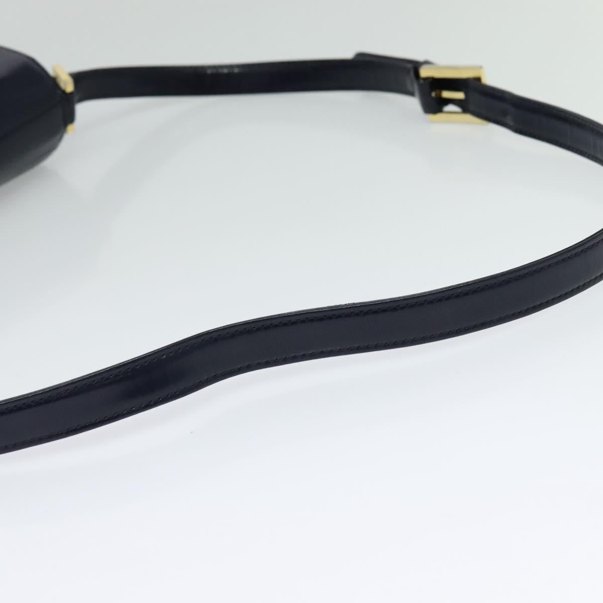 Saint Laurent Vintage Flap Leather Black Leather Shoulder Bag Bag (Pre-Owned)