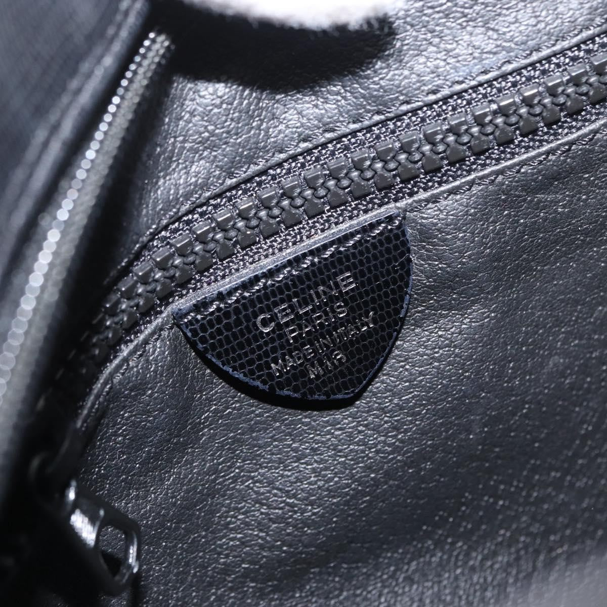 Celine Circle Logo Leather Black Leather Shoulder Bag Bag (Pre-Owned)