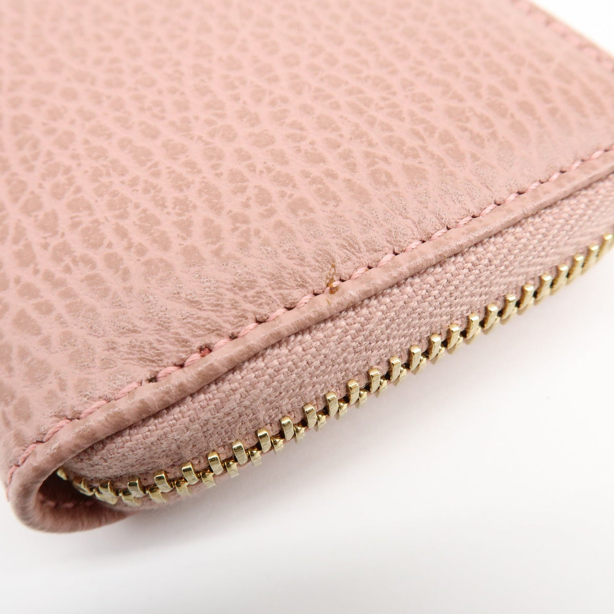 Gucci Swing Zip Around Leather Pink Leather Wallets Accessory (Pre-Owned)