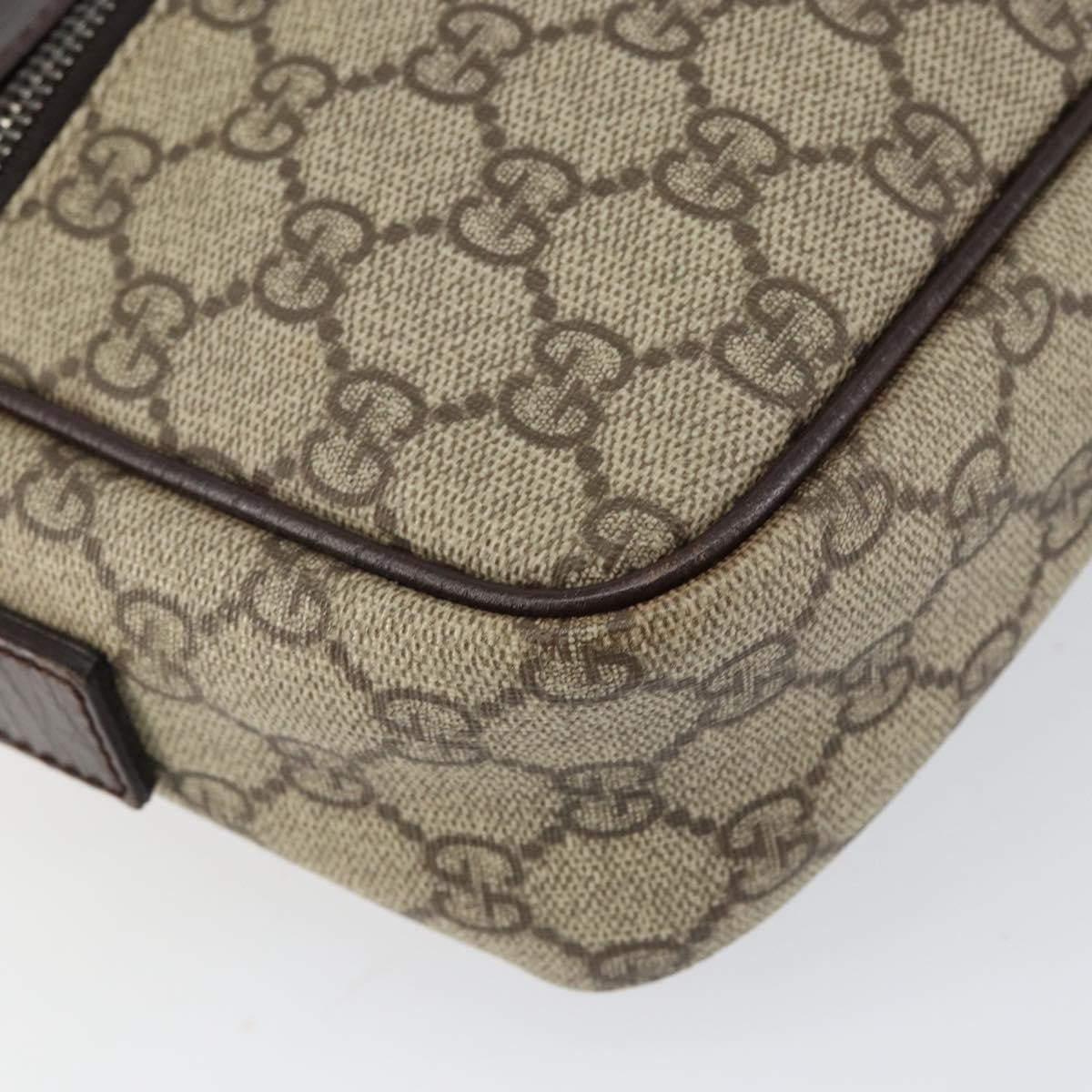 Gucci Front Zip Gg Coated Canvas With Leather Beige Canvas Crossbody Bag Bag (Pre-Owned)