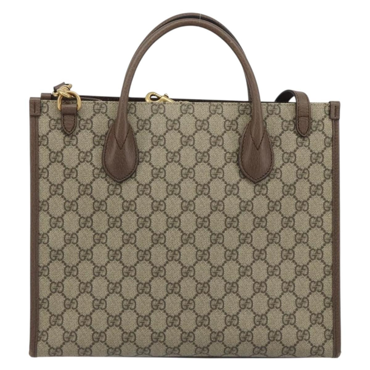 Gucci Disney Donald Duck Convertible Printed Gg Coated Canvas Beige Canvas Tote Bag Bag (Pre-Owned)