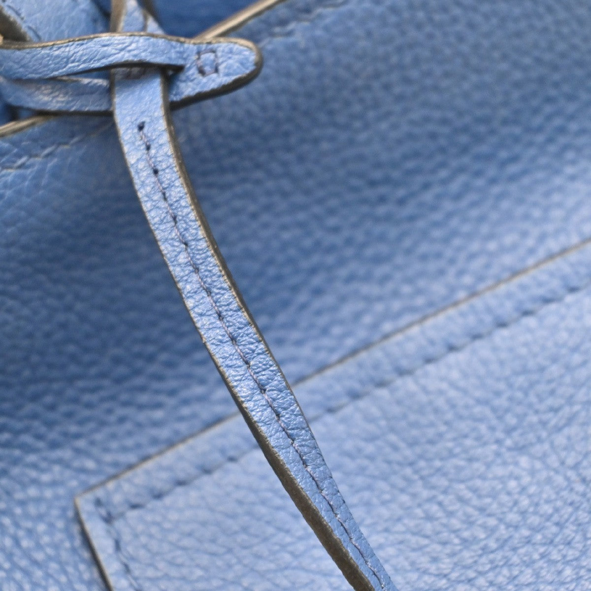 Prada Front Pocket Shopping Vitello Daino Blue Leather Tote Bag Bag (Pre-Owned)
