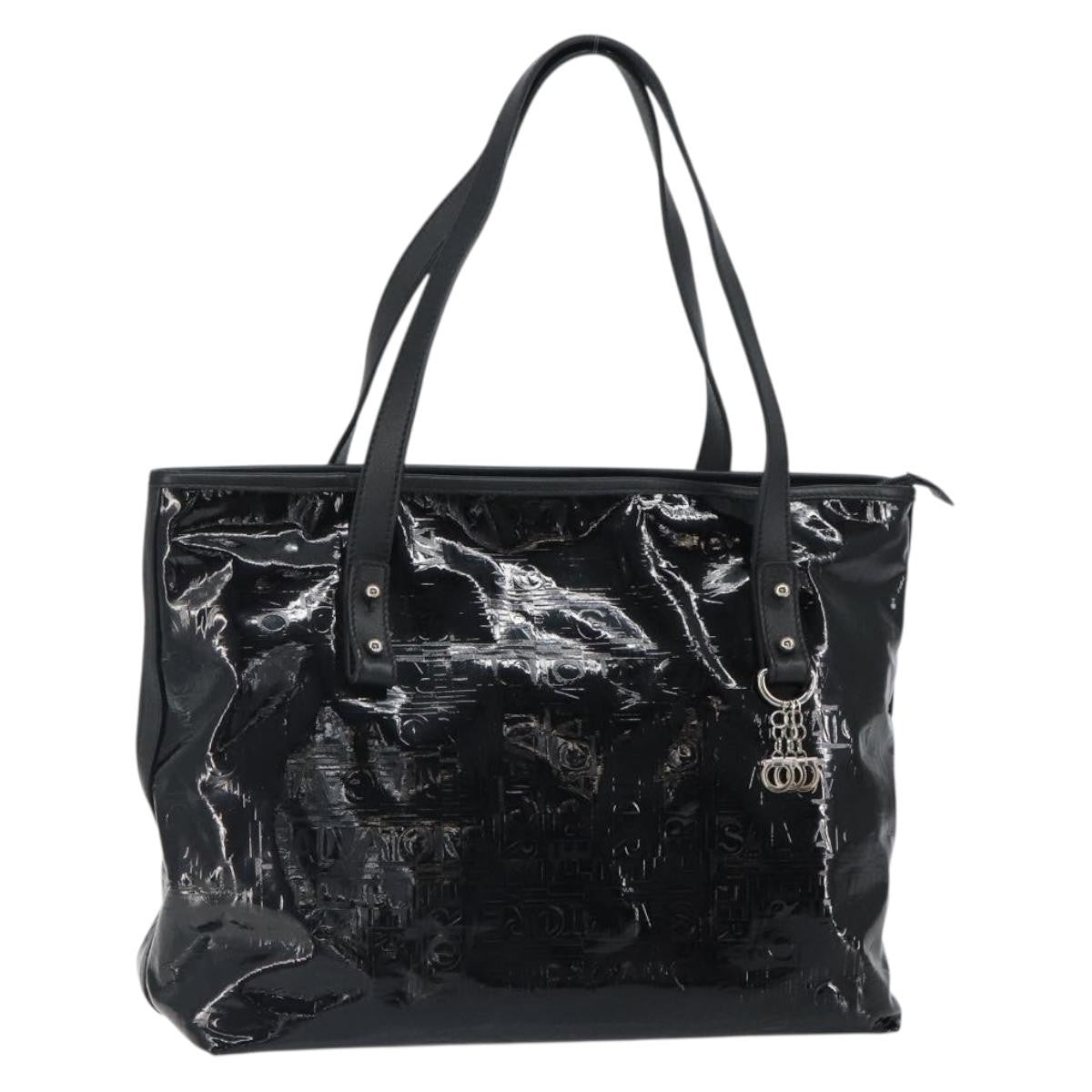 Salvatore Ferragamo Gancini Tote Patent Leather Black Patent_Leather Tote Bag Bag (Pre-Owned)