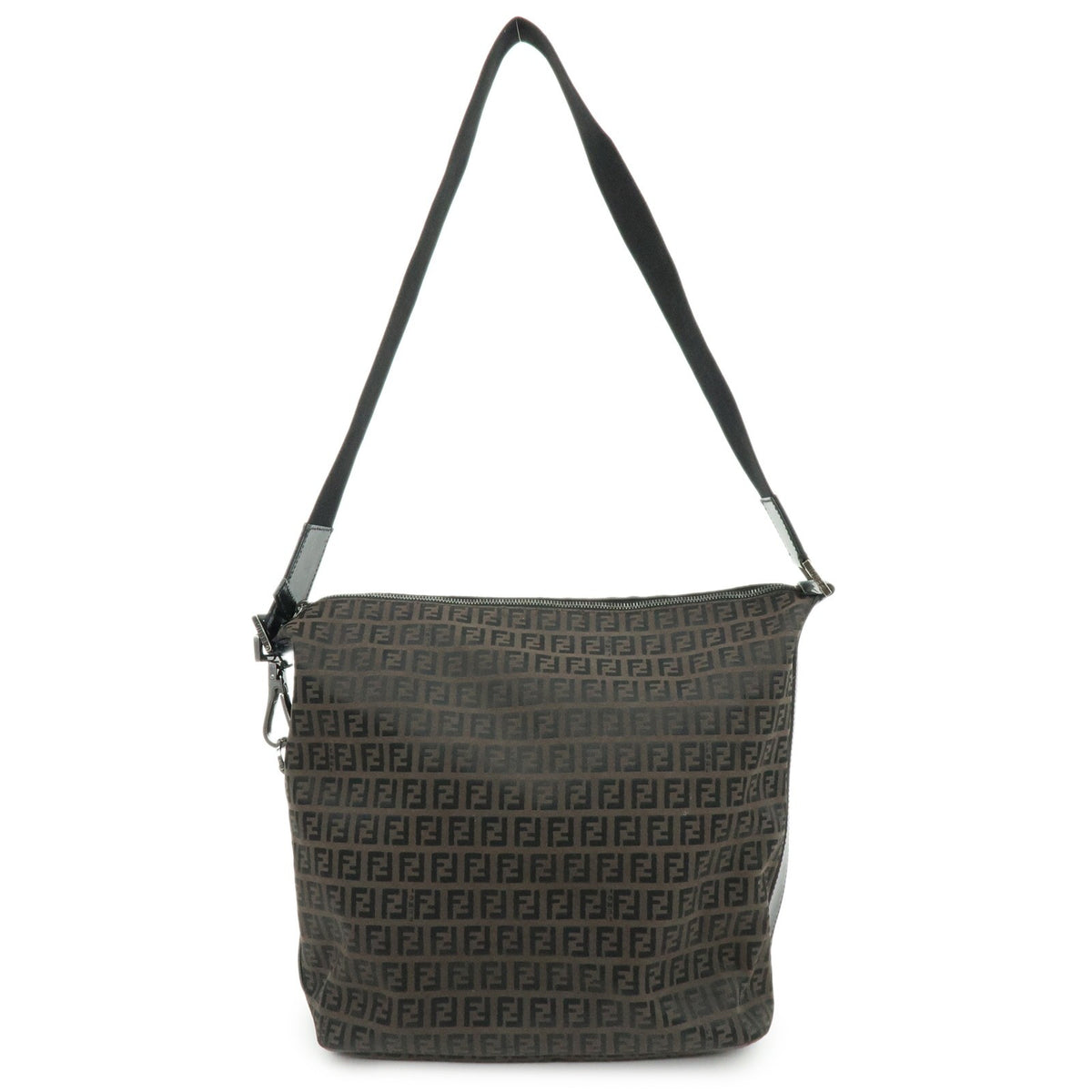 Fendi Shoulder Zucchino Canvas Brown Canvas Shoulder Bag Bag (Pre-Owned)