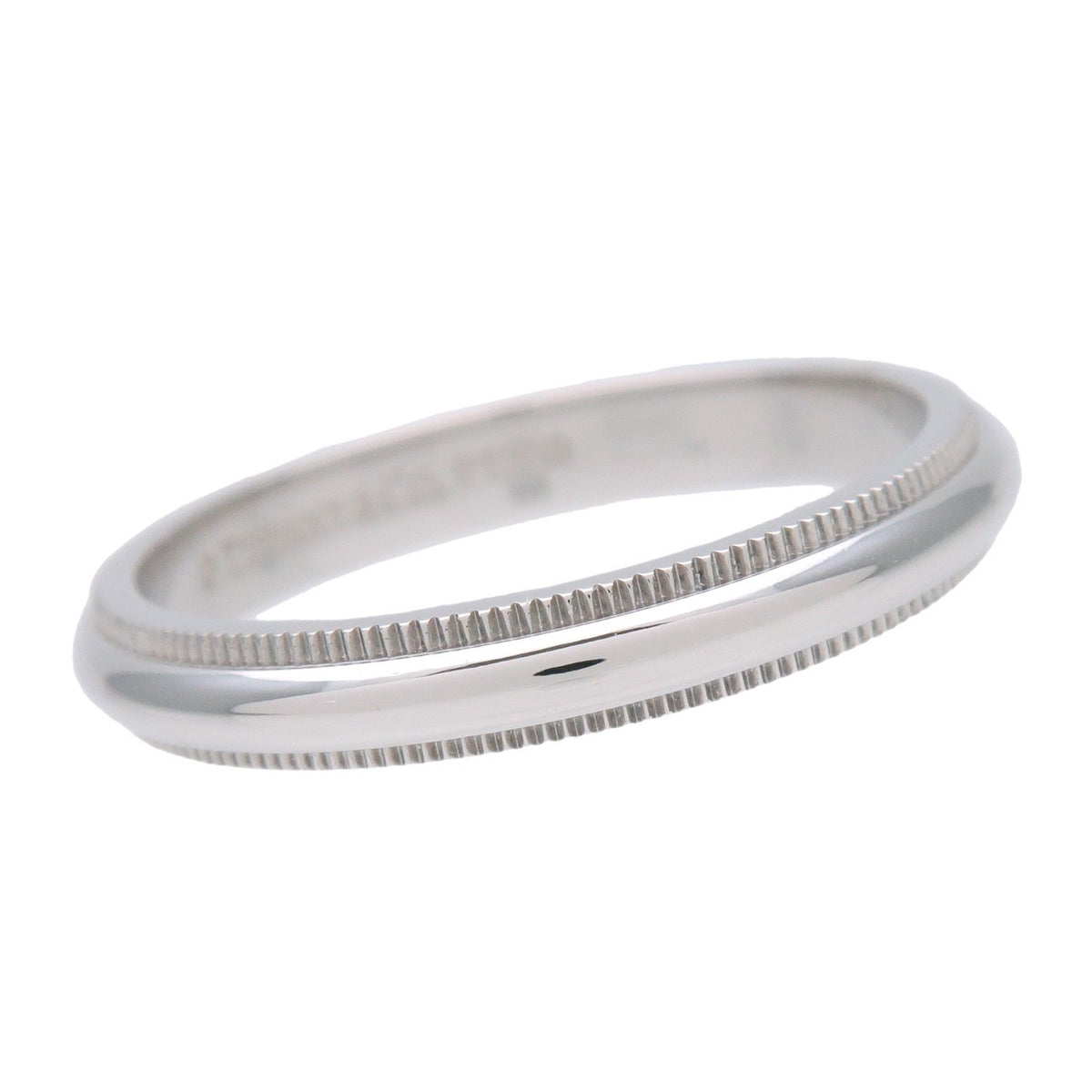 Tiffany & Co. Classic Milgrain Band Platinum Silver Platinum Ring Jewelry (Pre-Owned)