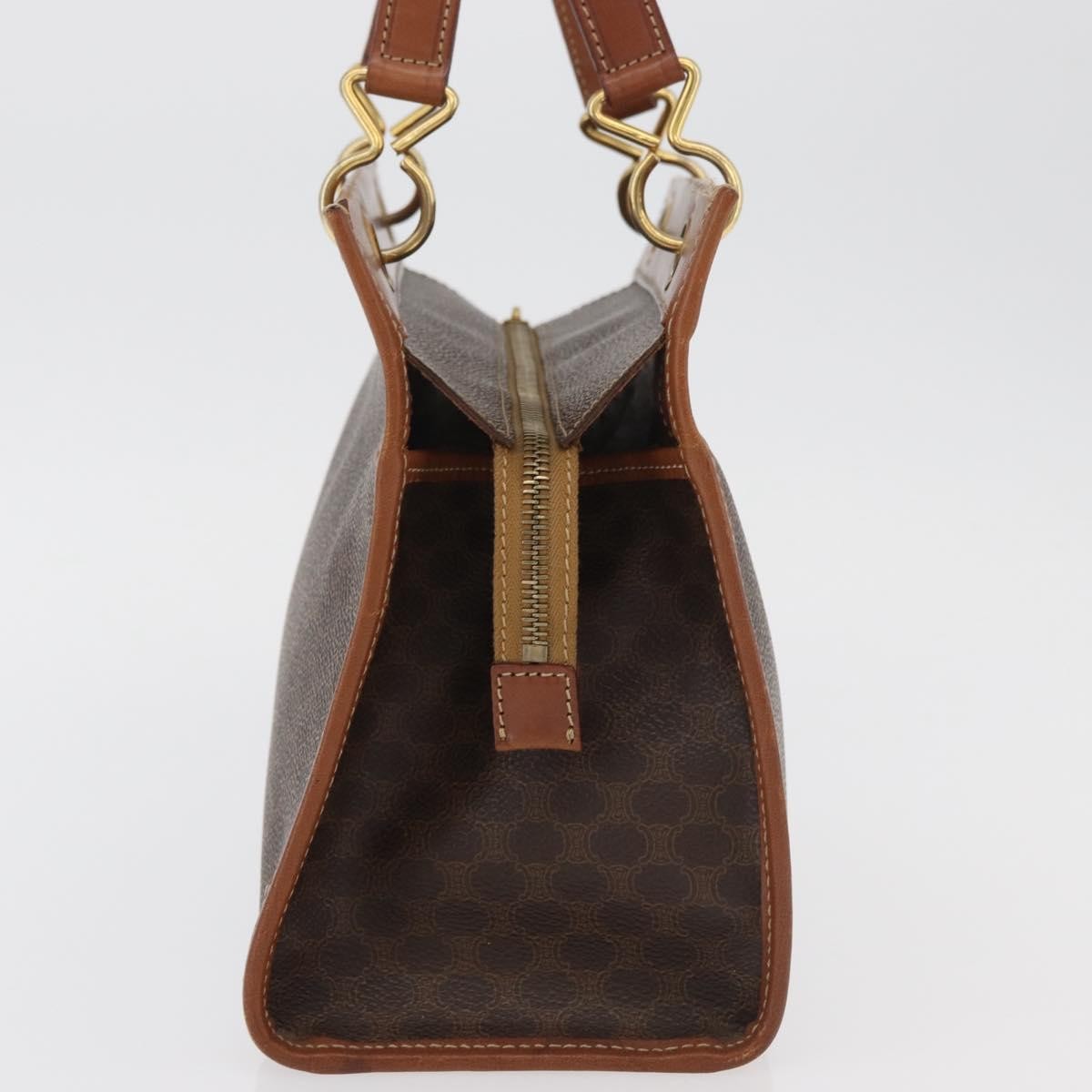 Celine Vintage Macadam Canvas And Leather Brown Canvas Tote Bag Bag (Pre-Owned)