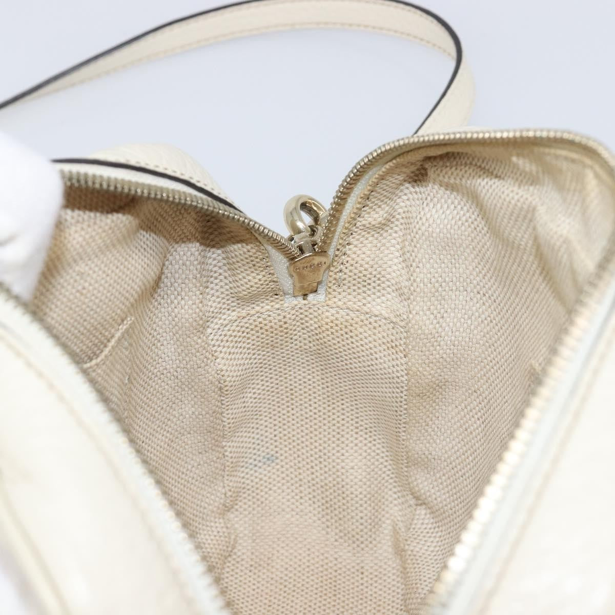 Gucci Soho Disco Leather White Leather Shoulder Bag Bag (Pre-Owned)
