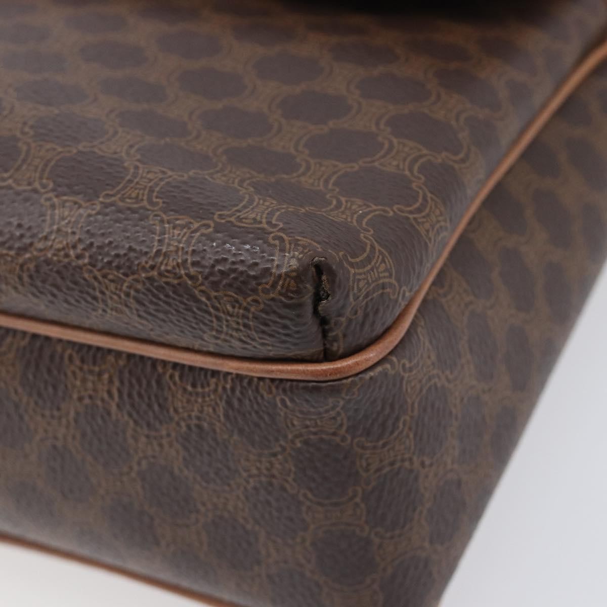 Celine Macadam Shoulder Canvas Brown Canvas Crossbody Bag Bag (Pre-Owned)