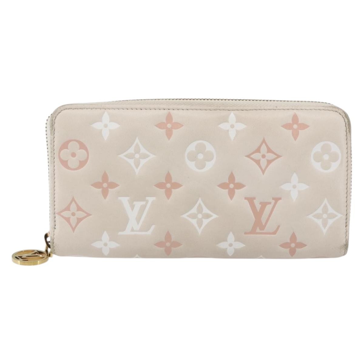 Louis Vuitton Coussin Zippy Monogram Embossed Lambskin Pink Canvas Wallets Accessory (Pre-Owned)