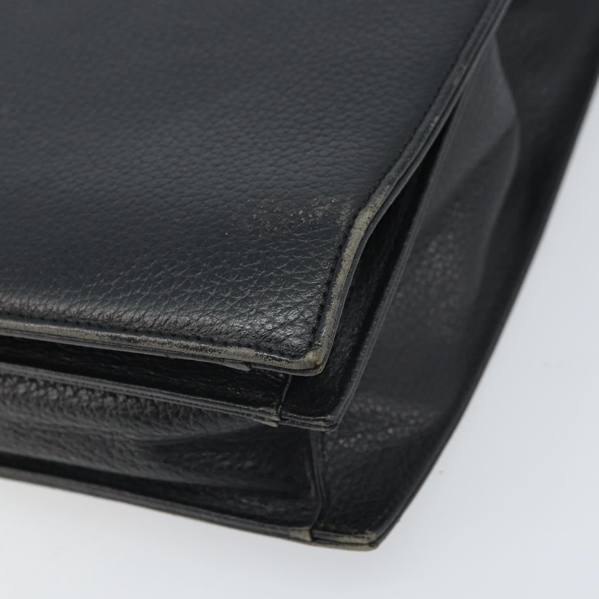 Burberry Vintage Vintage Check Coated Canvas Black Leather Handbag (Pre-Owned)