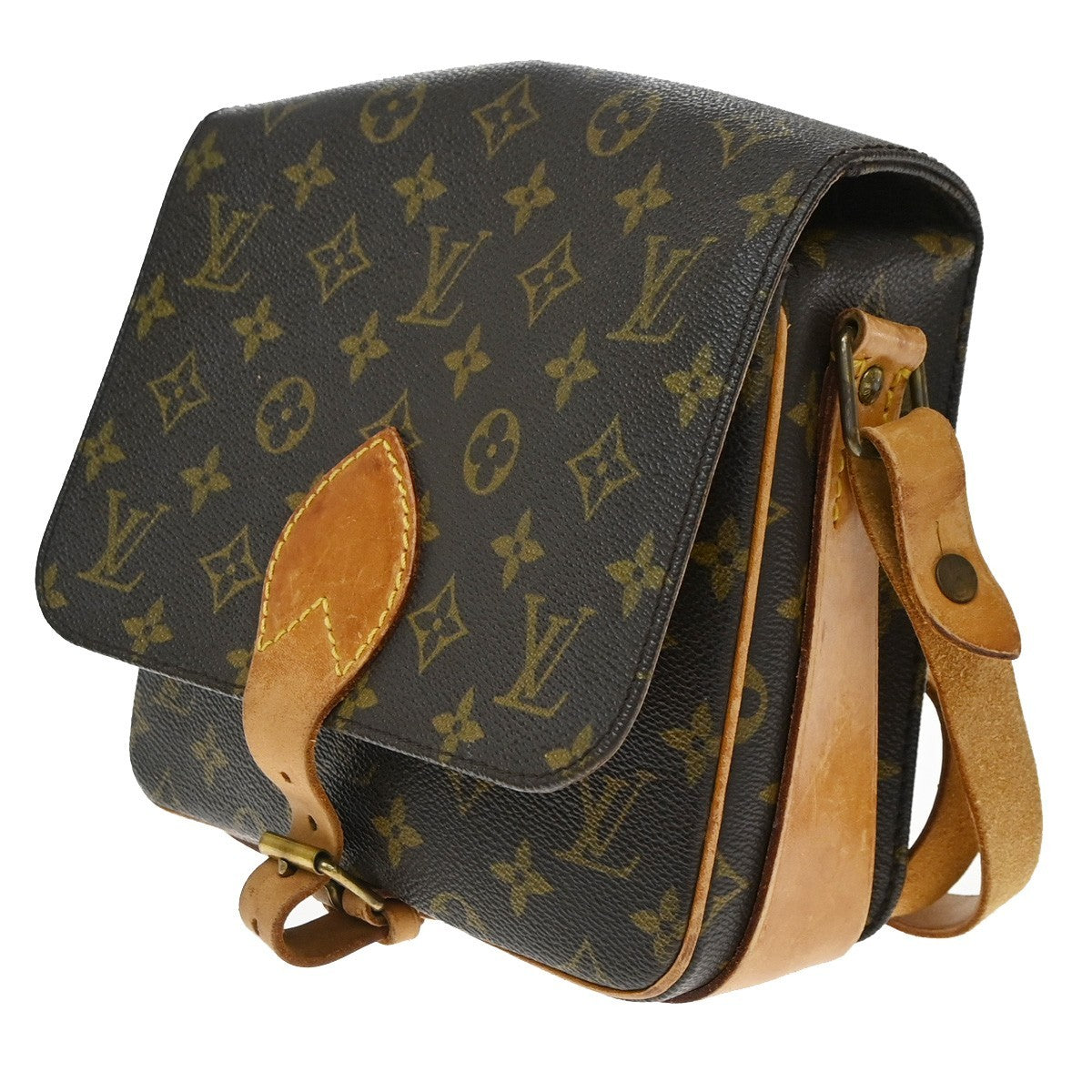 Louis Vuitton Cartouchiere Monogram Canvas Brown Canvas Shoulder Bag Bag (Pre-Owned)