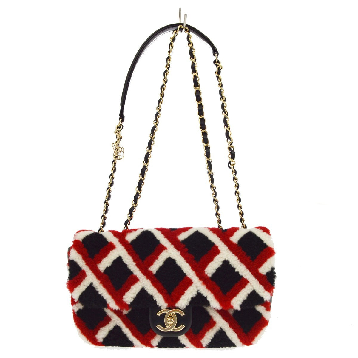 Chanel Emoticon Cc Flap Shearling With Quilted Lambskin Multicolour Leather Handbag (Pre-Owned)