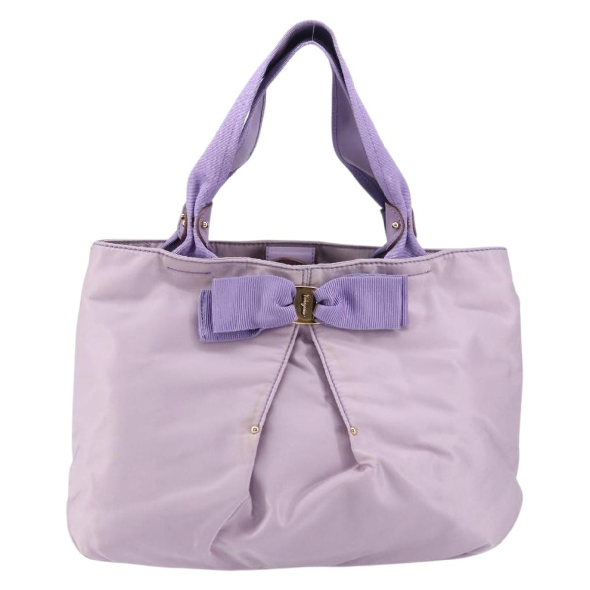 Salvatore Ferragamo Vala Tote Nylon Purple Nylon Tote Bag Bag (Pre-Owned)