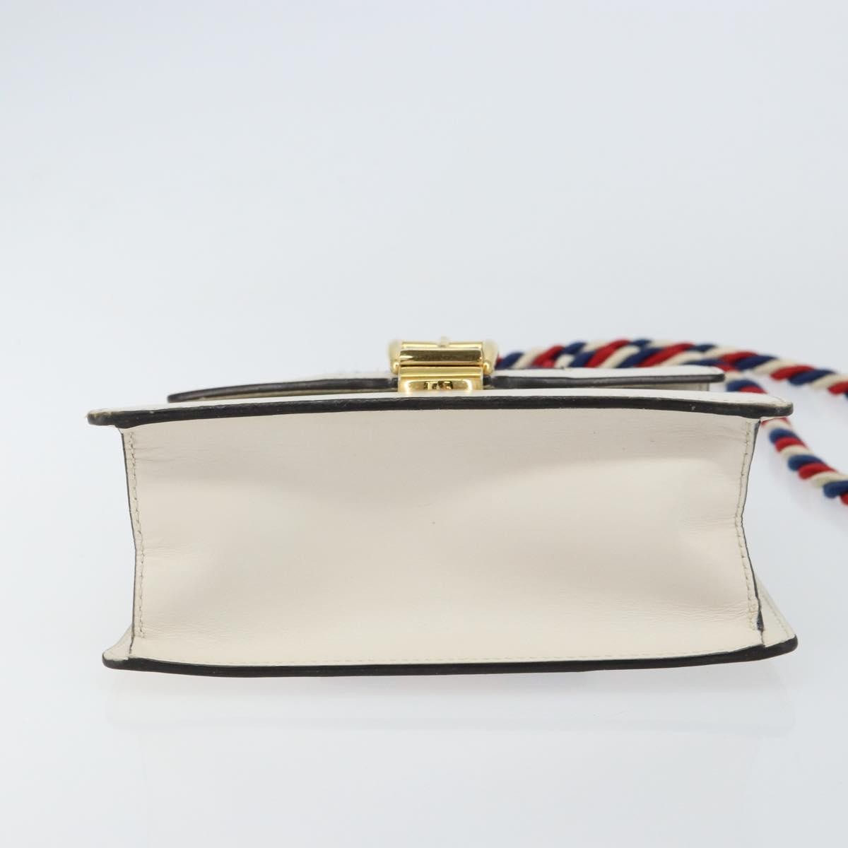 Gucci Sylvie Top Handle Leather White Leather Handbag (Pre-Owned)
