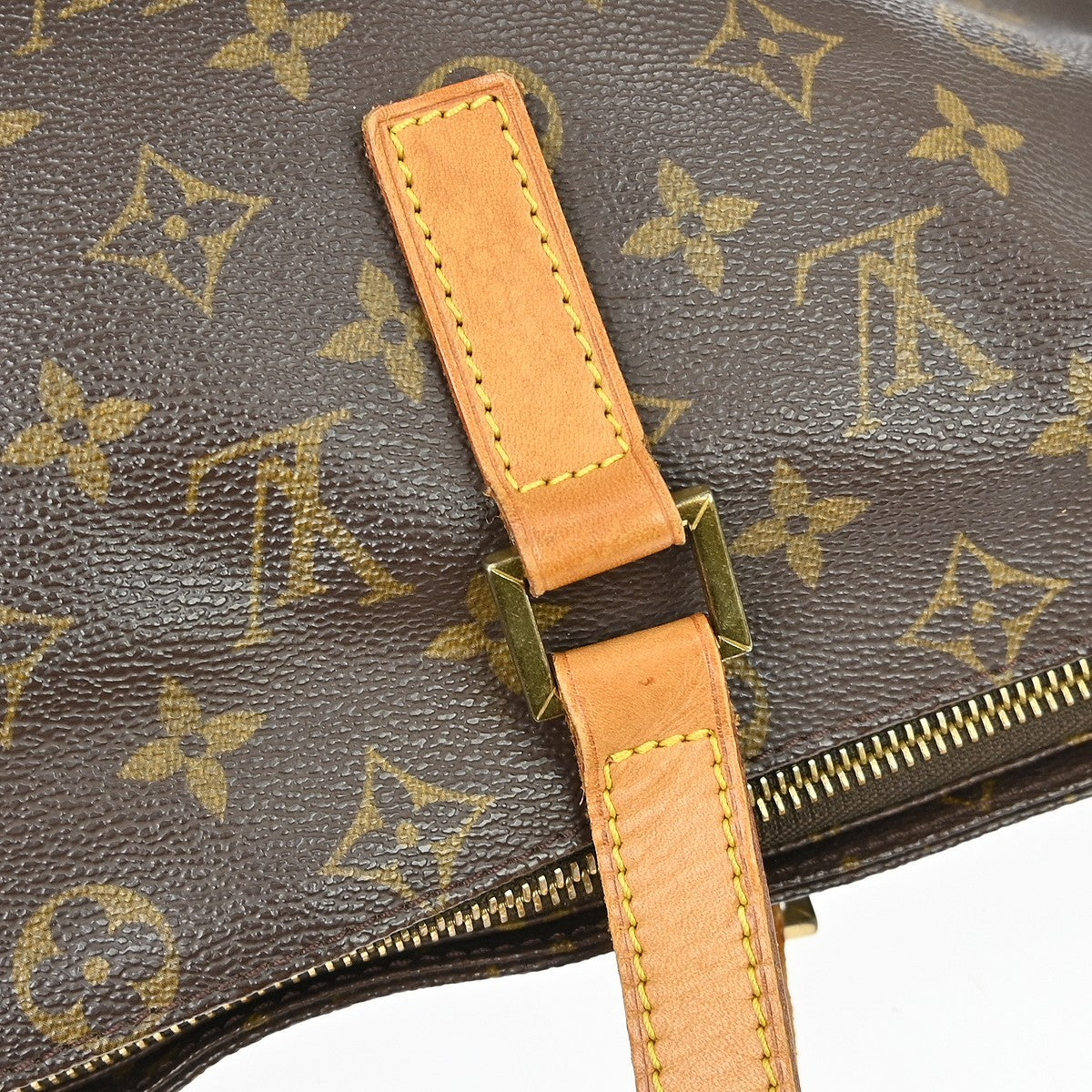 Louis Vuitton Cabas Mezzo Monogram Canvas Brown Canvas Shoulder Bag Bag (Pre-Owned)