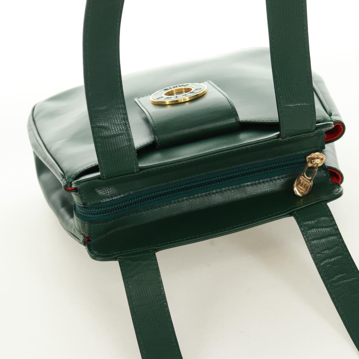 Celine Circle Logo Leather Green Leather Shoulder Bag Bag (Pre-Owned)