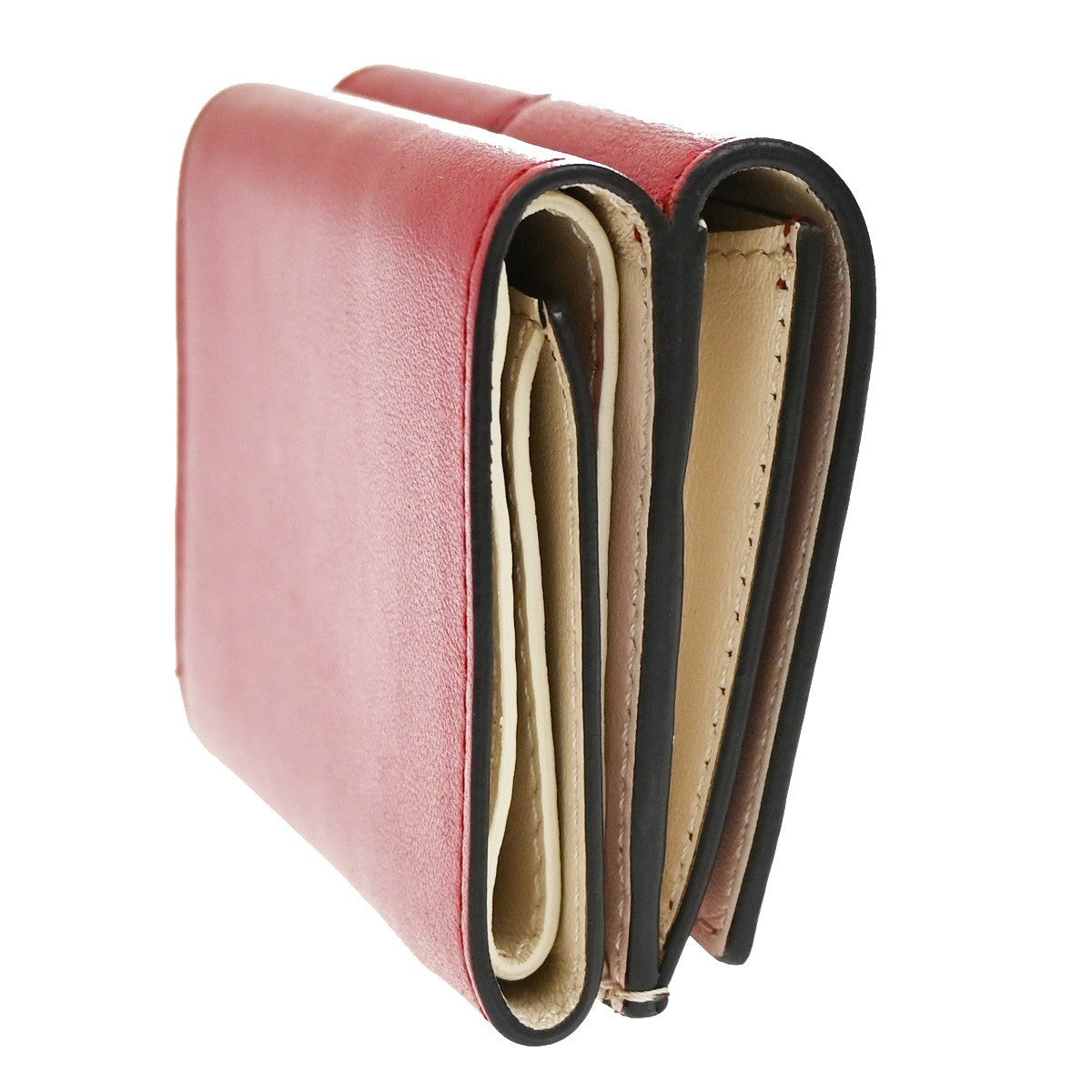 Fendi Peekaboo Leather Red Leather Wallets Accessory (Pre-Owned)