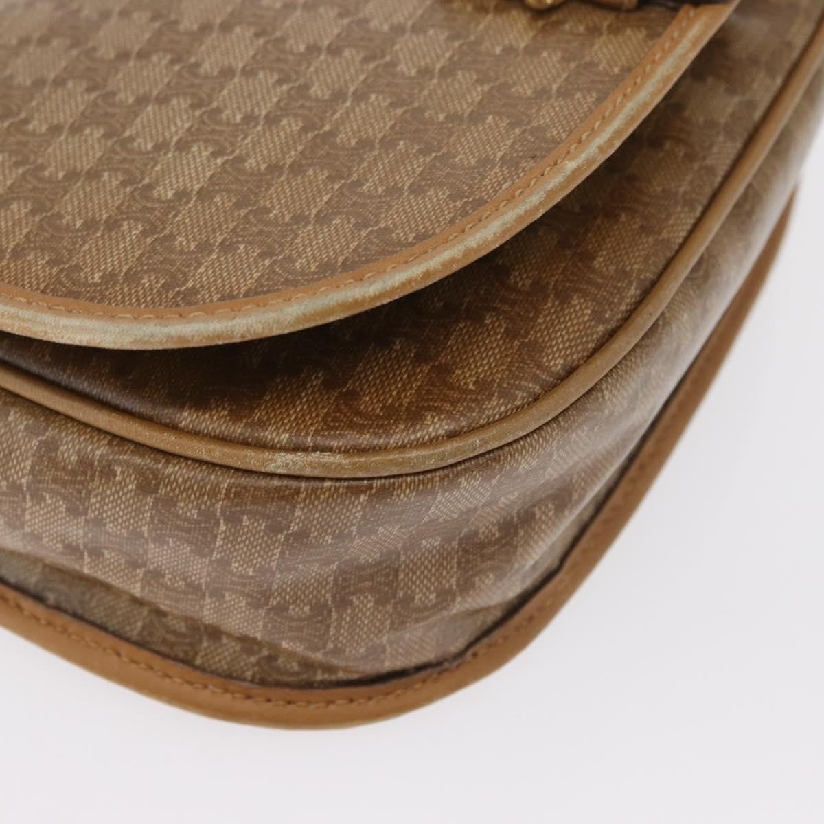 Celine Vintage Macadam Canvas Beige Canvas Shoulder Bag Bag (Pre-Owned)