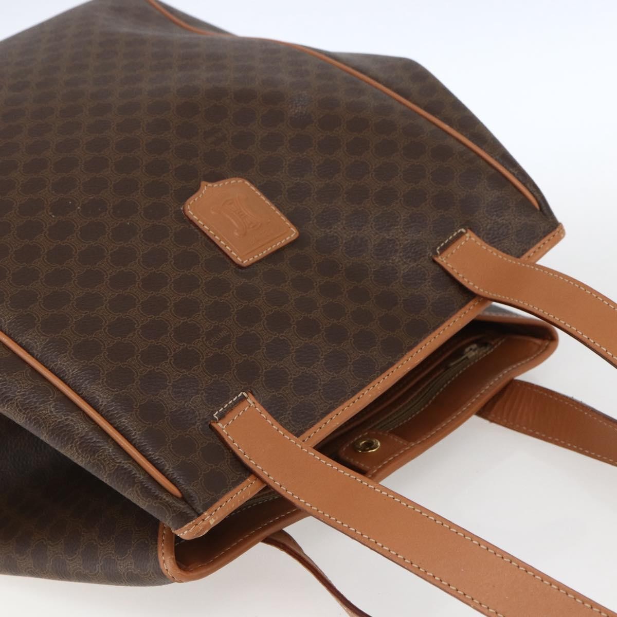 Celine Vintage Macadam Canvas And Leather Brown Canvas Shoulder Bag Bag (Pre-Owned)